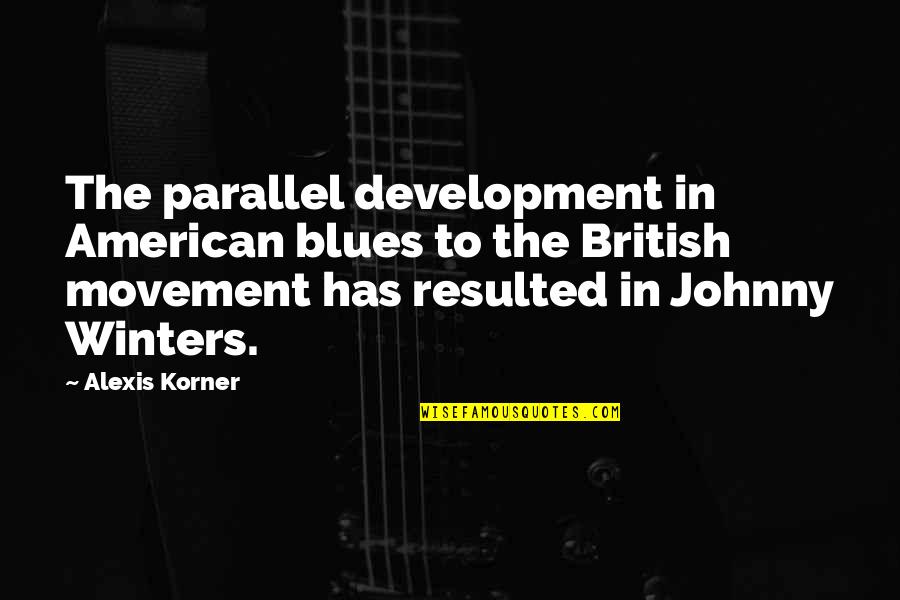 Movement In Quotes By Alexis Korner: The parallel development in American blues to the