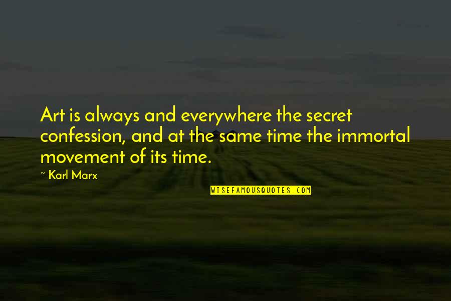 Movement Is Art Quotes By Karl Marx: Art is always and everywhere the secret confession,