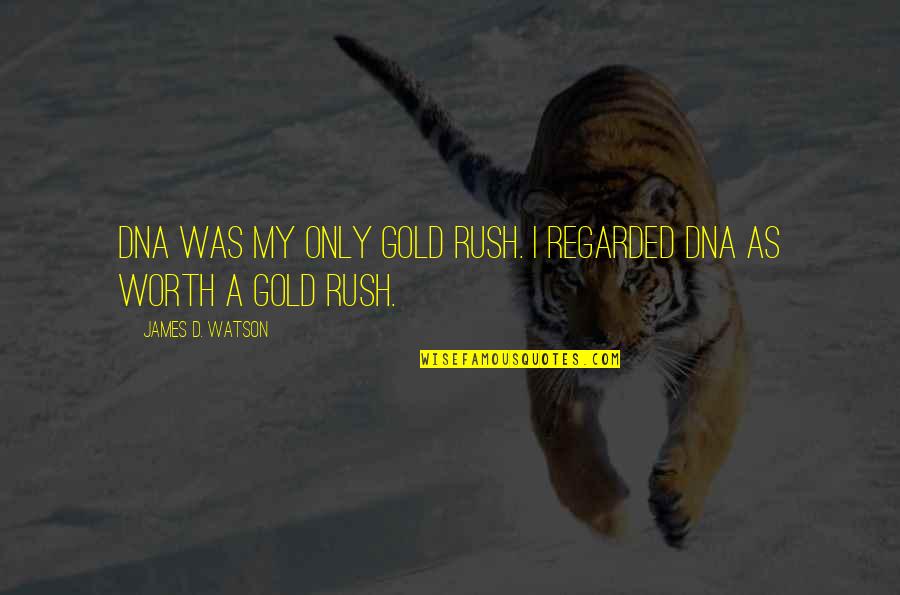 Movement Of The Church Quotes By James D. Watson: DNA was my only gold rush. I regarded Movement Of The Church Quotes By James D. Watson: DNA was my only gold rush. I regarded