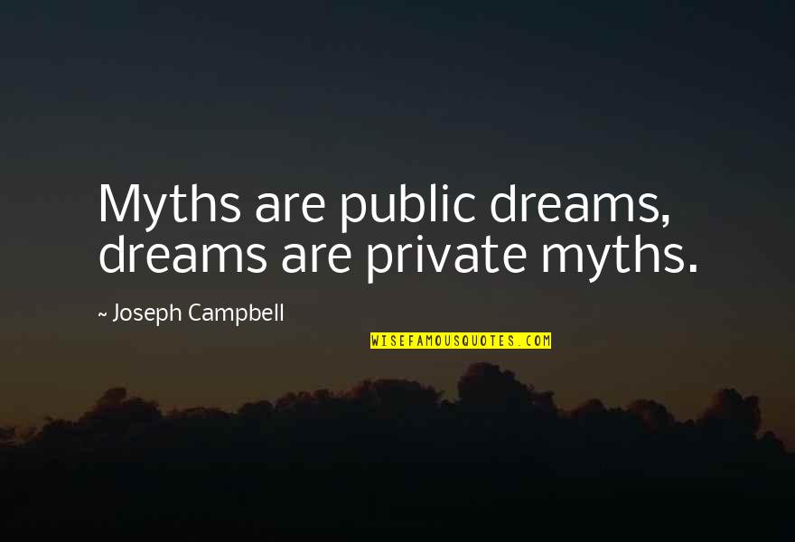 Moves Like Jagger Quotes By Joseph Campbell: Myths are public dreams, dreams are private myths.