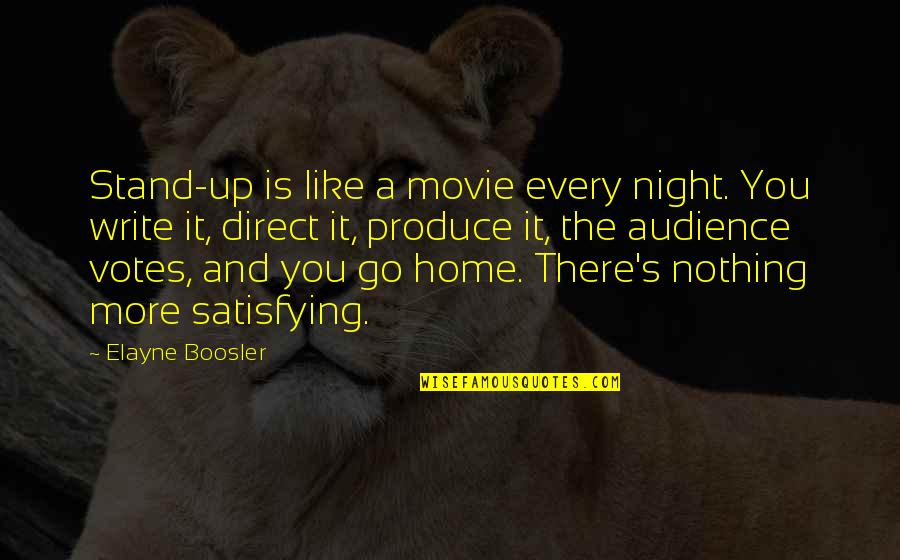 Movie Audience Quotes By Elayne Boosler: Stand-up is like a movie every night. You