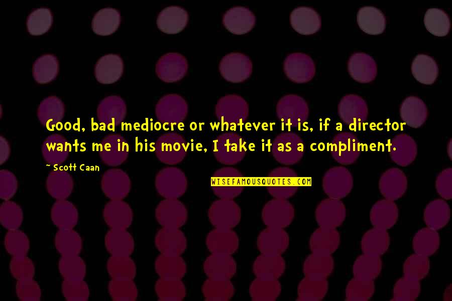 Movie Director Quotes By Scott Caan: Good, bad mediocre or whatever it is, if