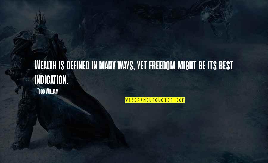 Movie Editing Quotes By Todd William: Wealth is defined in many ways, yet freedom