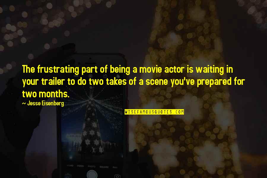 Movie For Quotes By Jesse Eisenberg: The frustrating part of being a movie actor