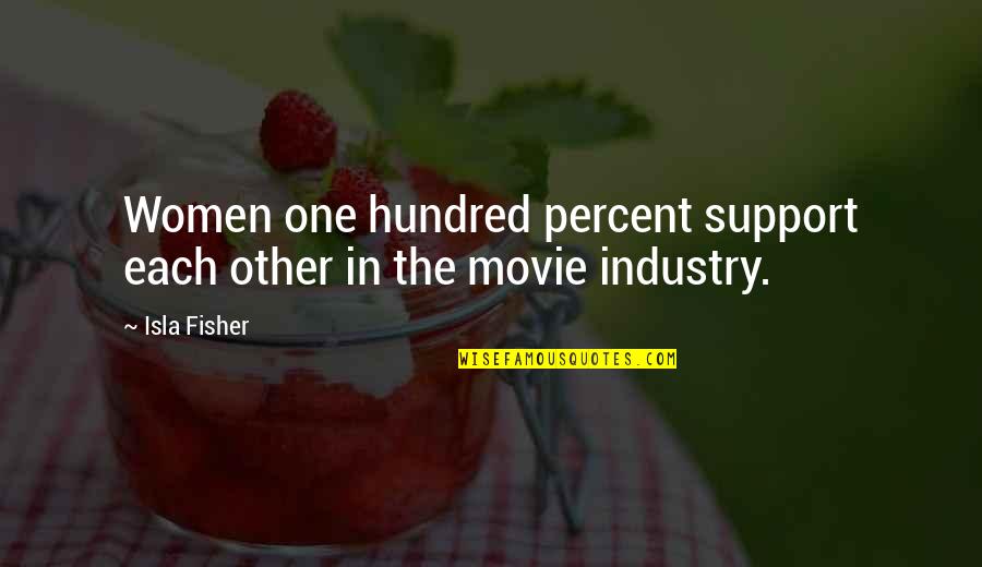 Movie Industry Quotes By Isla Fisher: Women one hundred percent support each other in