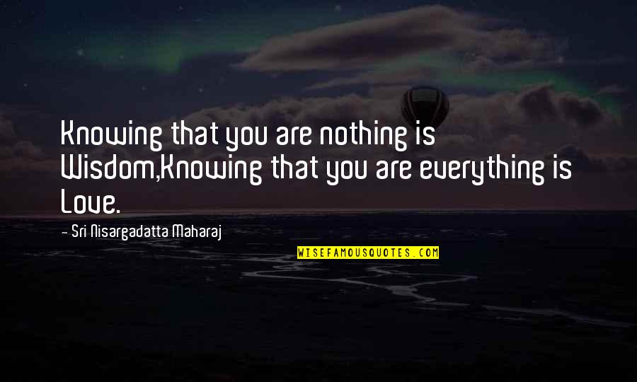 Movie Qoute Quotes By Sri Nisargadatta Maharaj: Knowing that you are nothing is Wisdom,Knowing that
