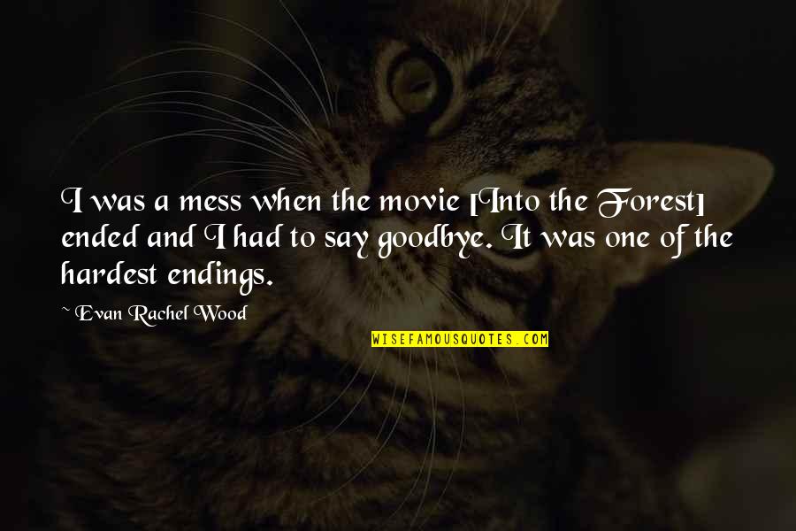 Movie Saying And Quotes By Evan Rachel Wood: I was a mess when the movie [Into