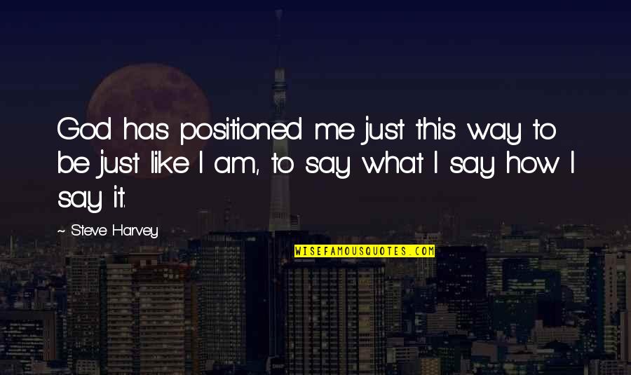 Movie Serendipity Quotes By Steve Harvey: God has positioned me just this way to Movie Serendipity Quotes By Steve Harvey: God has positioned me just this way to