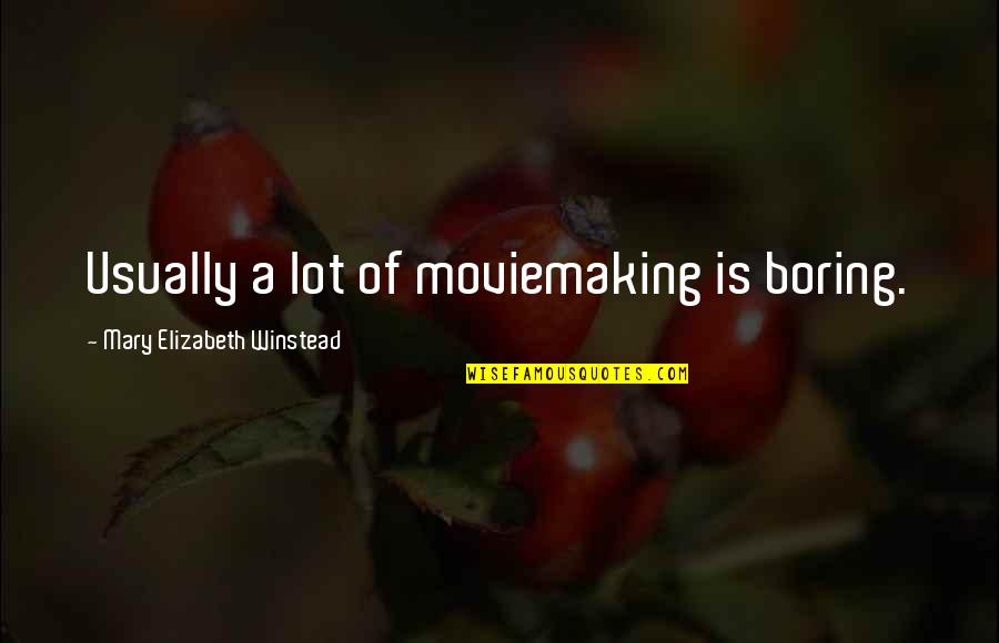 Moviemaking Quotes By Mary Elizabeth Winstead: Usually a lot of moviemaking is boring.