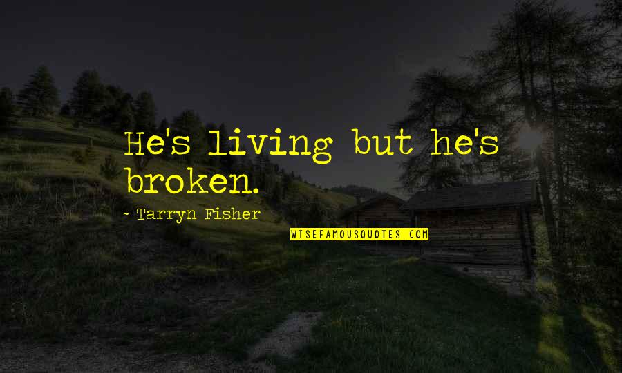Moving Forward To Success Quotes By Tarryn Fisher: He's living but he's broken.