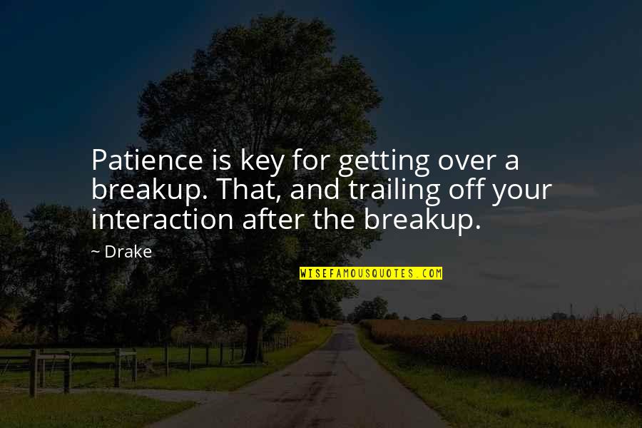 Moving On After A Breakup Quotes By Drake: Patience is key for getting over a breakup.