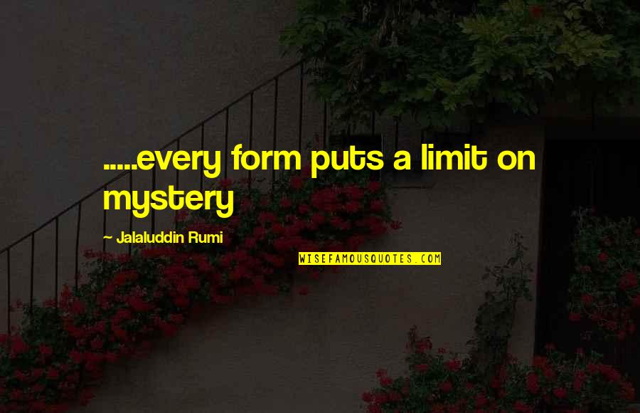 Moving On With Your Life After A Break Up Quotes By Jalaluddin Rumi: .....every form puts a limit on mystery