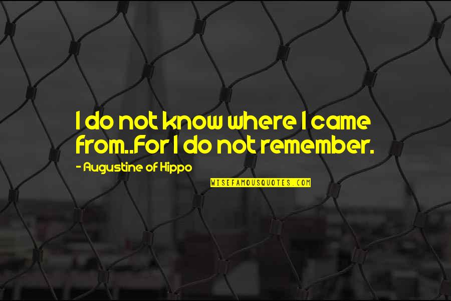 Movingon Quotes By Augustine Of Hippo: I do not know where I came from..For Movingon Quotes By Augustine Of Hippo: I do not know where I came from..For