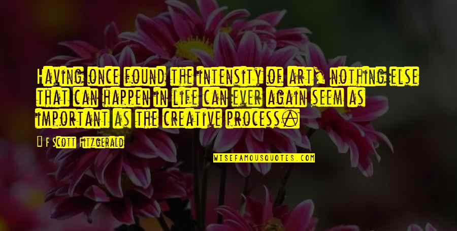 Mozek Stavba Quotes By F Scott Fitzgerald: Having once found the intensity of art, nothing Mozek Stavba Quotes By F Scott Fitzgerald: Having once found the intensity of art, nothing
