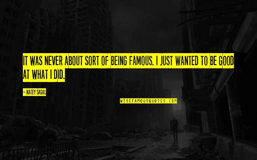 Mozi Ball Soup Quotes By Katey Sagal: It was never about sort of being famous.