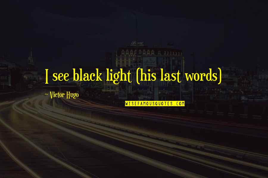 Mozuku Quotes By Victor Hugo: I see black light (his last words)