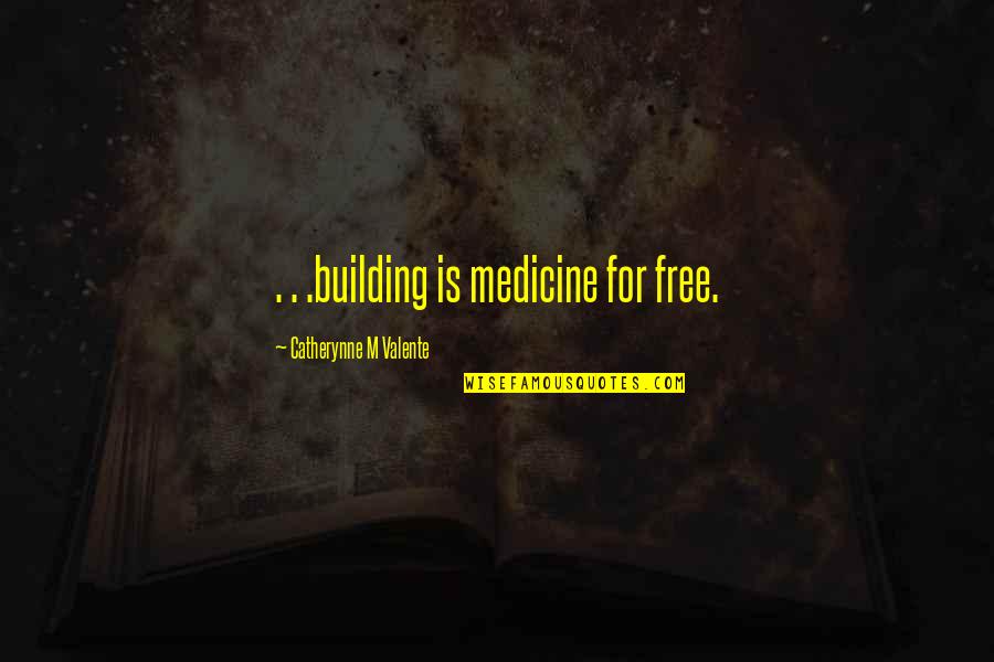 Mpumi Yilento Quotes By Catherynne M Valente: . . .building is medicine for free.