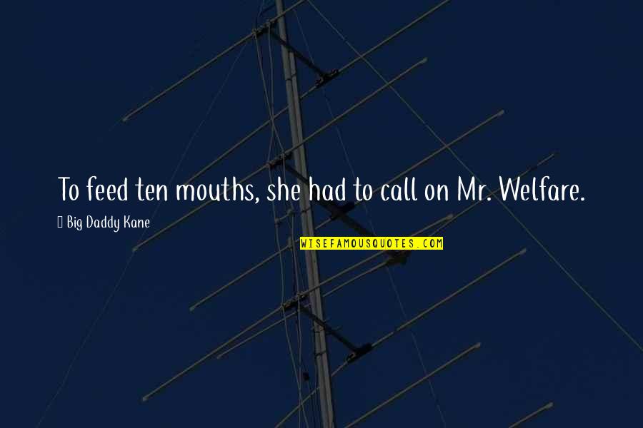 Mr Big Quotes By Big Daddy Kane: To feed ten mouths, she had to call Mr Big Quotes By Big Daddy Kane: To feed ten mouths, she had to call