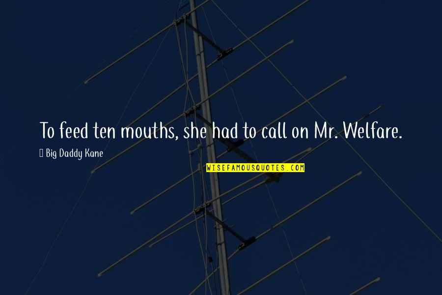 Mr Big Quotes By Big Daddy Kane: To feed ten mouths, she had to call