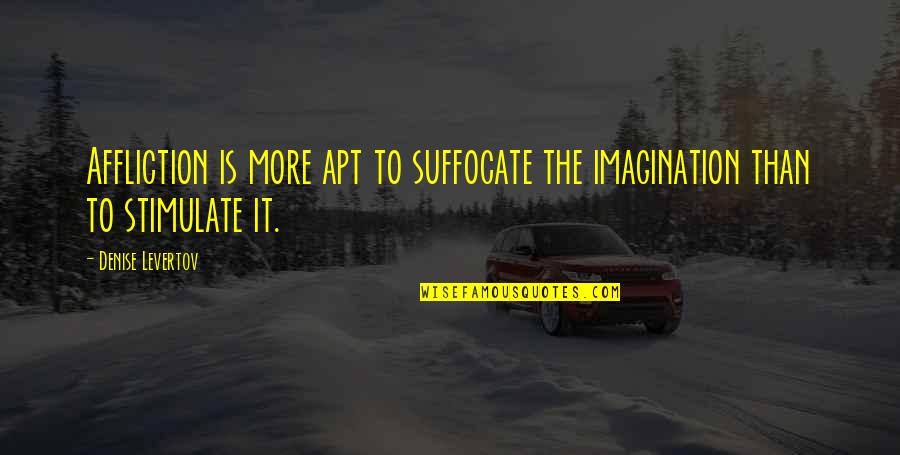Mr Bigglesworth Quotes By Denise Levertov: Affliction is more apt to suffocate the imagination
