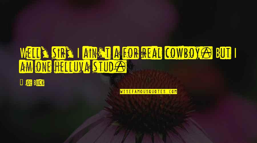 Mr Chumley Warner Quotes By Joe Buck: Well, sir, I ain't a for real cowboy.