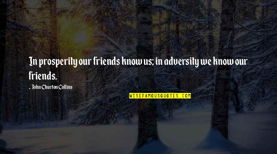 Mr Collins Quotes By John Churton Collins: In prosperity our friends know us; in adversity Mr Collins Quotes By John Churton Collins: In prosperity our friends know us; in adversity