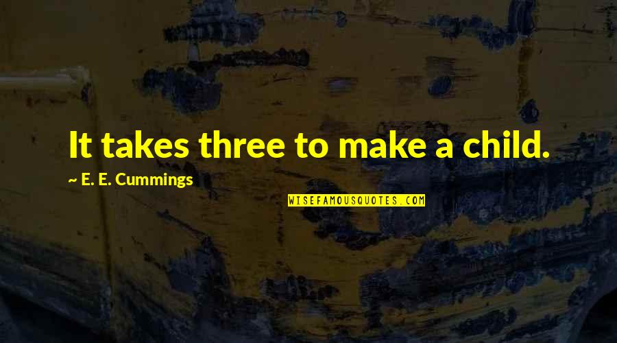 Mr. Deeds Sneakiness Quotes By E. E. Cummings: It takes three to make a child.