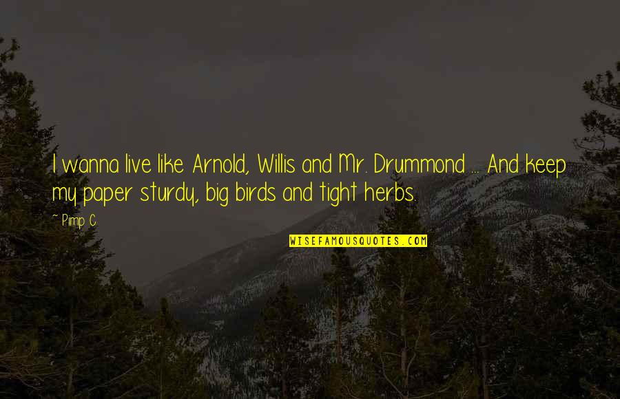 Mr Drummond Quotes By Pimp C: I wanna live like Arnold, Willis and Mr.