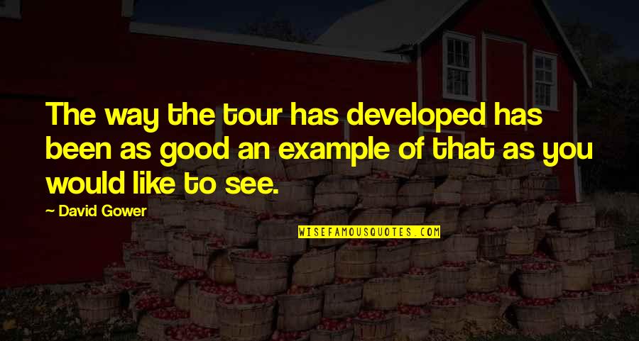 Mr Gower Quotes By David Gower: The way the tour has developed has been Mr Gower Quotes By David Gower: The way the tour has developed has been