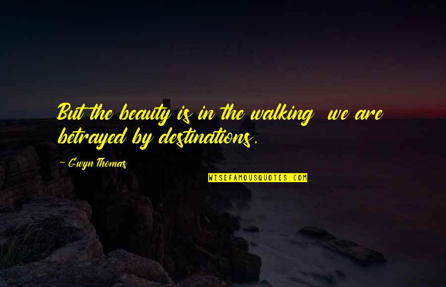 Mr Gwyn Quotes By Gwyn Thomas: But the beauty is in the walking we