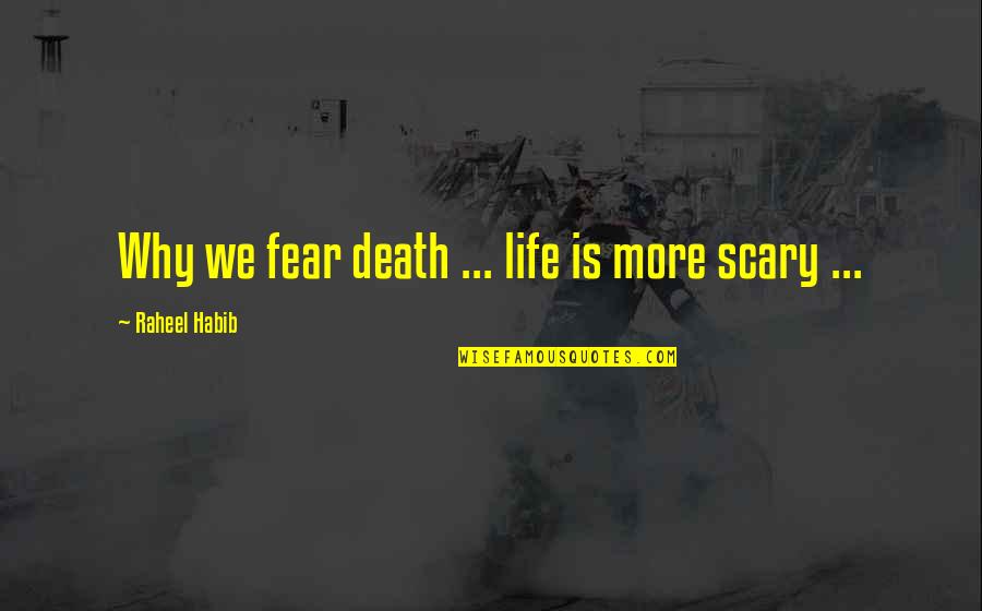 Mr Habib Quotes By Raheel Habib: Why we fear death ... life is more