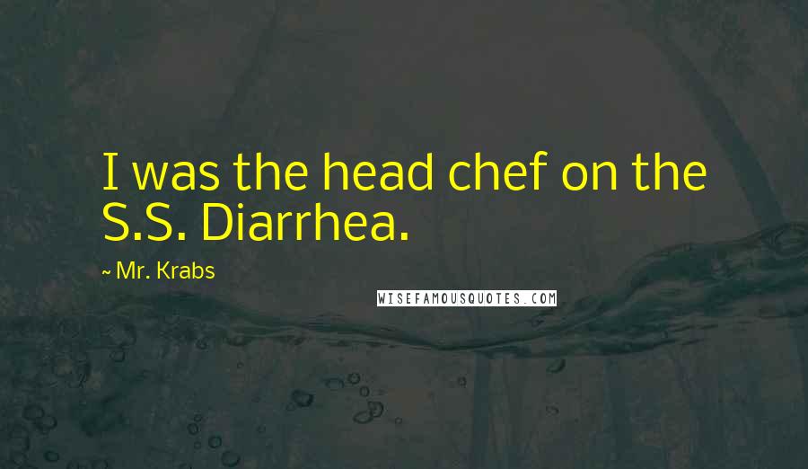 Mr. Krabs quotes: I was the head chef on the S.S. Diarrhea.