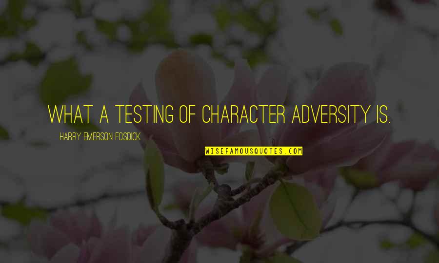 Mr Leroy Brown Quotes By Harry Emerson Fosdick: What a testing of character adversity is.