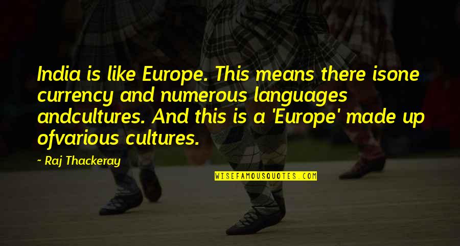 Mr Mann Little Britain Quotes By Raj Thackeray: India is like Europe. This means there isone Mr Mann Little Britain Quotes By Raj Thackeray: India is like Europe. This means there isone