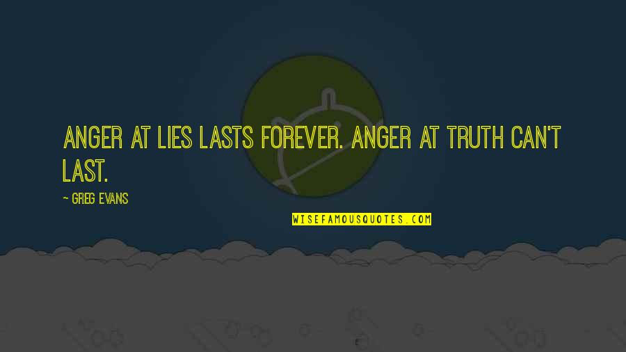Mr Papagiorgio Quotes By Greg Evans: Anger at lies lasts forever. Anger at truth