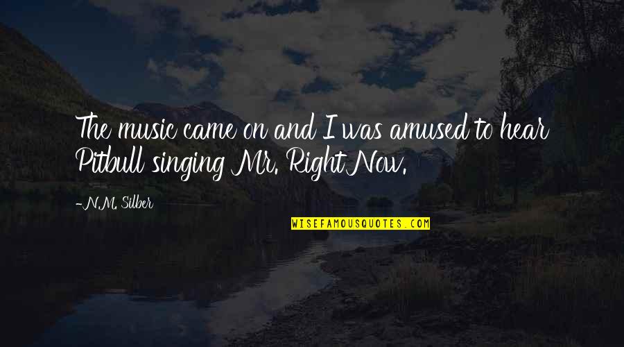 Mr Right Quotes By N.M. Silber: The music came on and I was amused