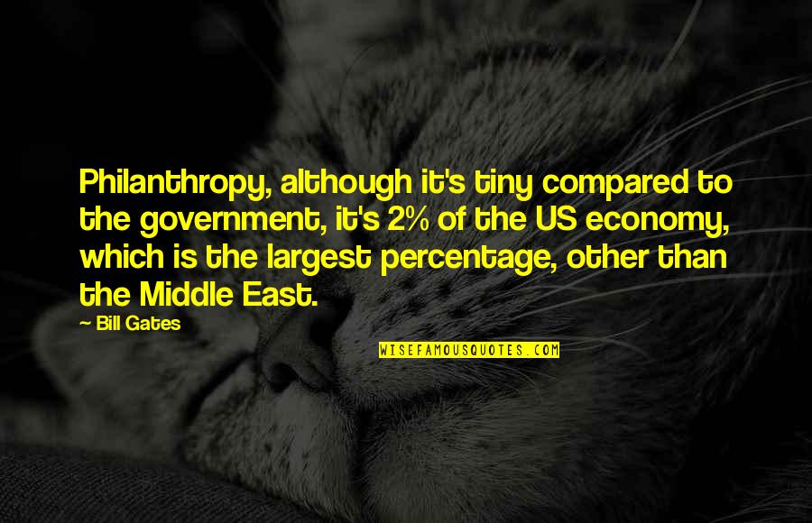 Mr Tiny Quotes By Bill Gates: Philanthropy, although it's tiny compared to the government,