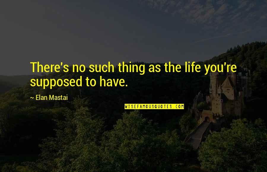 Mr Tolson Quotes By Elan Mastai: There's no such thing as the life you're