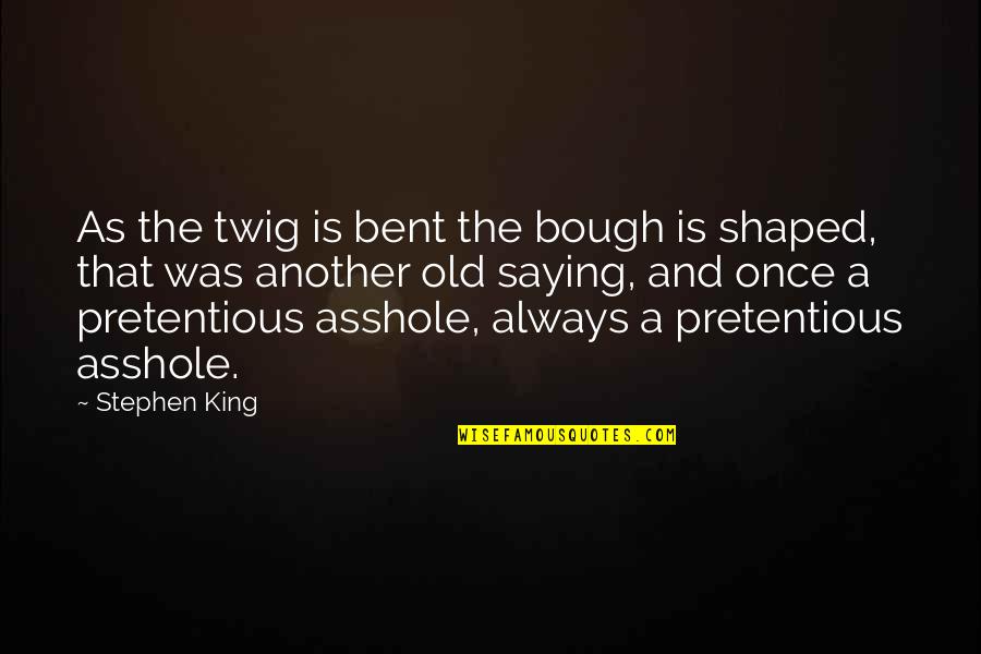 Mr Twig Quotes By Stephen King: As the twig is bent the bough is