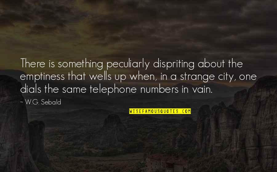 Mr Vertigo Quotes By W.G. Sebald: There is something peculiarly dispriting about the emptiness