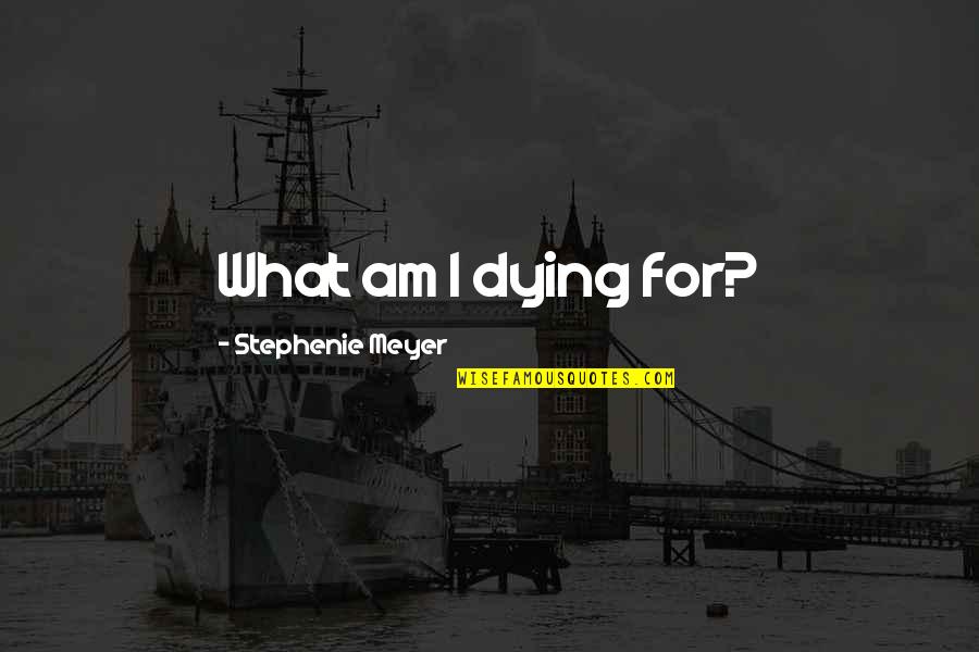 Mr X Filmy Quotes By Stephenie Meyer: What am I dying for?