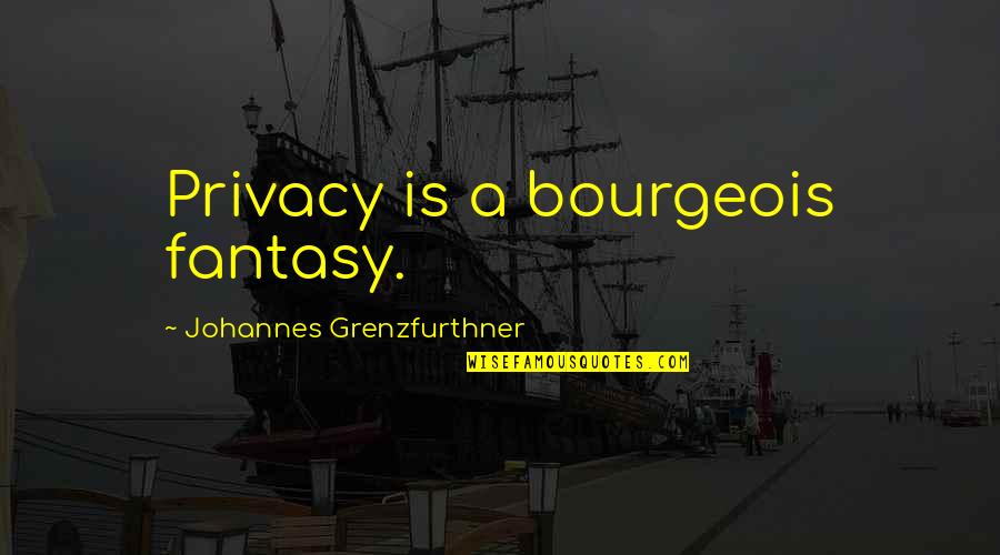 Mrinalini Mata Quotes By Johannes Grenzfurthner: Privacy is a bourgeois fantasy. Mrinalini Mata Quotes By Johannes Grenzfurthner: Privacy is a bourgeois fantasy.