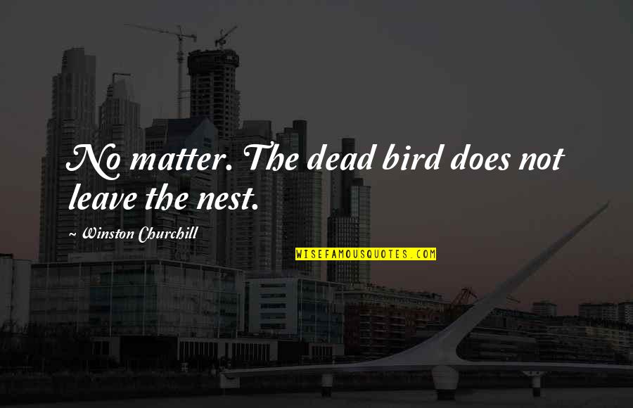 Mrk Premarket Quotes By Winston Churchill: No matter. The dead bird does not leave