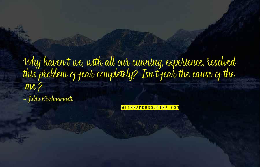 Mrkh Syndrome Quotes By Jiddu Krishnamurti: Why haven't we, with all our cunning, experience,
