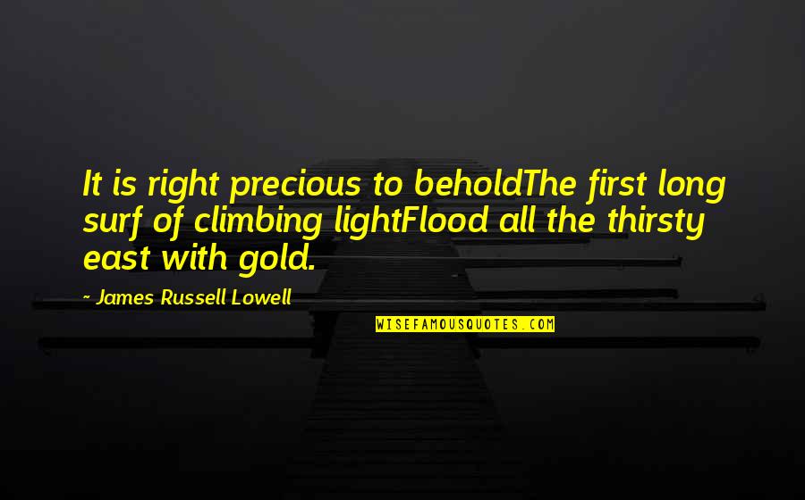 Mrs Browns Favourite Quotes By James Russell Lowell: It is right precious to beholdThe first long