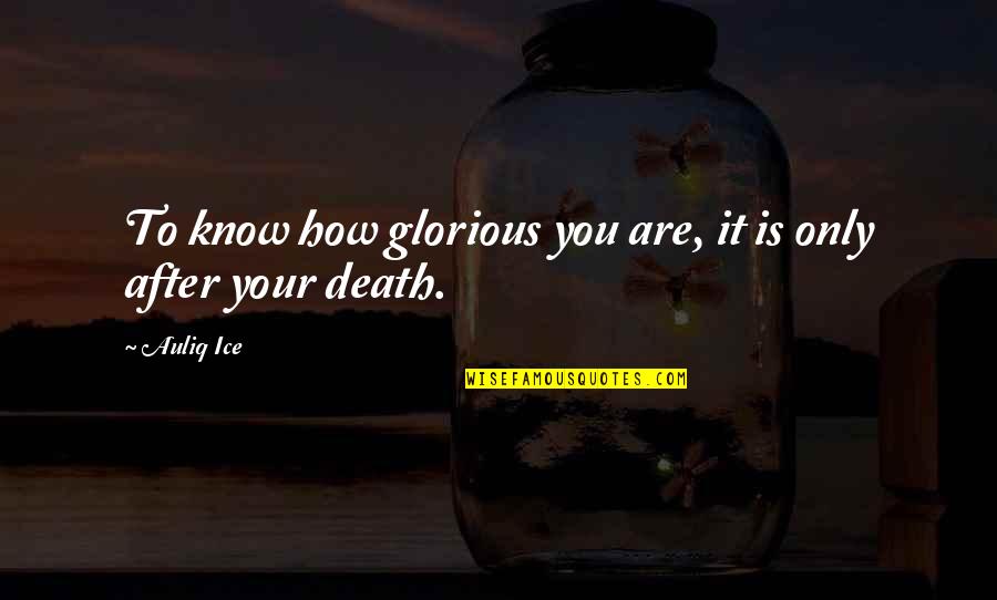 Mrs Shimerda Quotes By Auliq Ice: To know how glorious you are, it is