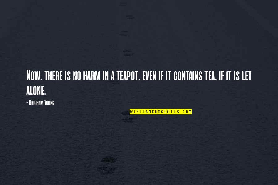 Mrs Teapot Quotes By Brigham Young: Now, there is no harm in a teapot, Mrs Teapot Quotes By Brigham Young: Now, there is no harm in a teapot,