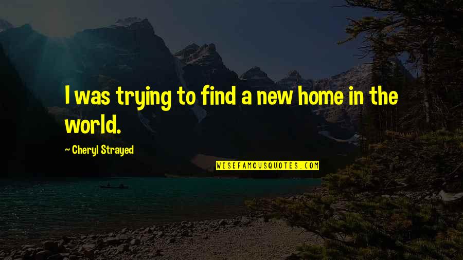 Mrzim Avanture Quotes By Cheryl Strayed: I was trying to find a new home Mrzim Avanture Quotes By Cheryl Strayed: I was trying to find a new home