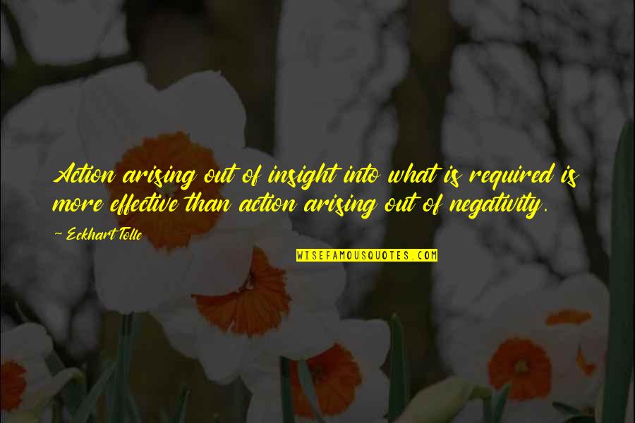 Ms Dhoni Quotes By Eckhart Tolle: Action arising out of insight into what is