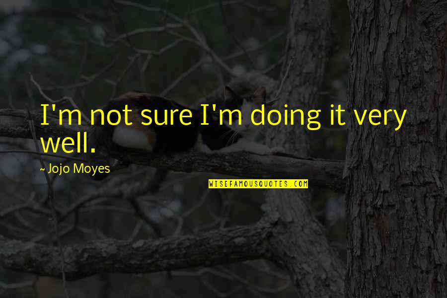 Msafiri Magazine Quotes By Jojo Moyes: I'm not sure I'm doing it very well. Msafiri Magazine Quotes By Jojo Moyes: I'm not sure I'm doing it very well.